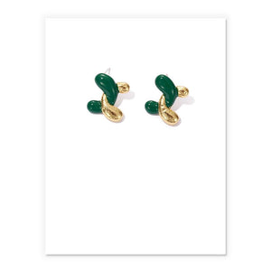 X-Shaped Earrings In Gold And Enamel
