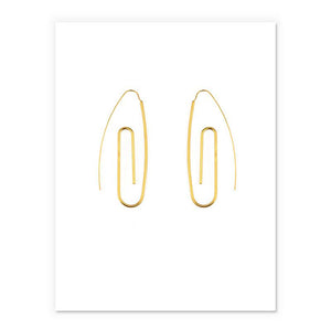 Paper Clip Earrings In Glod