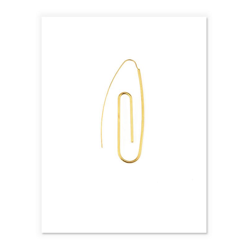 Paper Clip Earrings In Glod