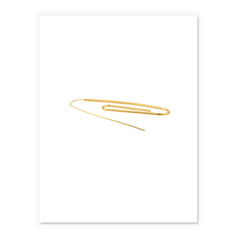 Paper Clip Earrings In Glod