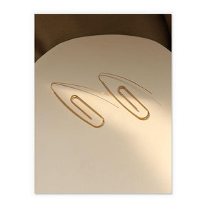 Paper Clip Earrings In Glod