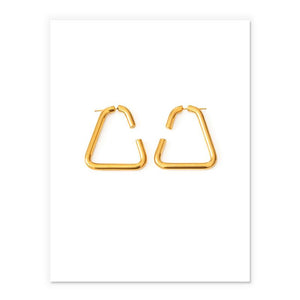 Open Trangle-Shaped Earrings In Gold