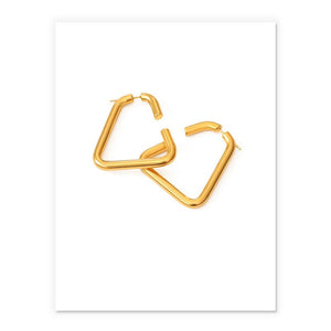 Open Trangle-Shaped Earrings In Gold