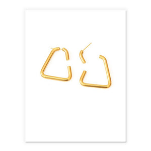 Open Trangle-Shaped Earrings In Gold