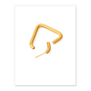 Open Trangle-Shaped Earrings In Gold
