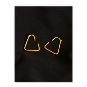 Open Trangle-Shaped Earrings In Gold