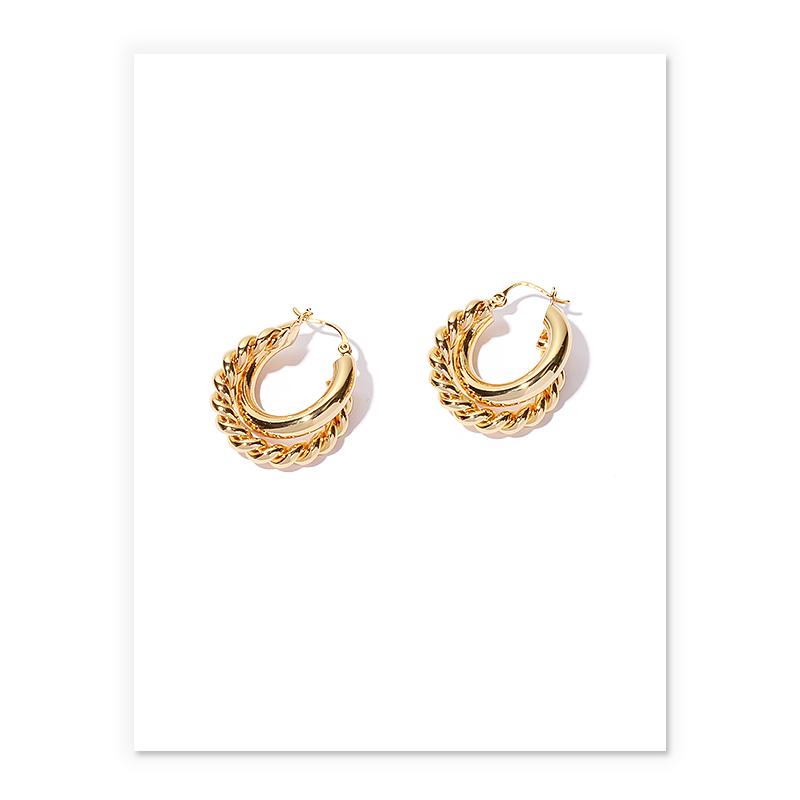 Double Hoop Earrings In Gold