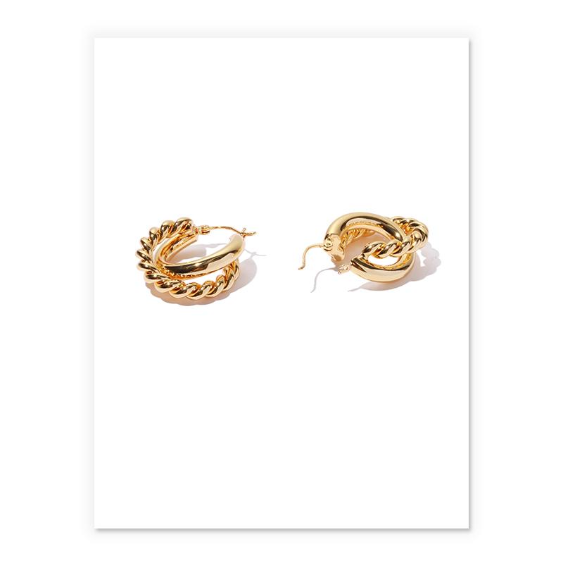 Double Hoop Earrings In Gold