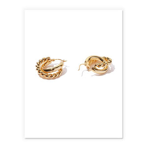 Double Hoop Earrings In Gold