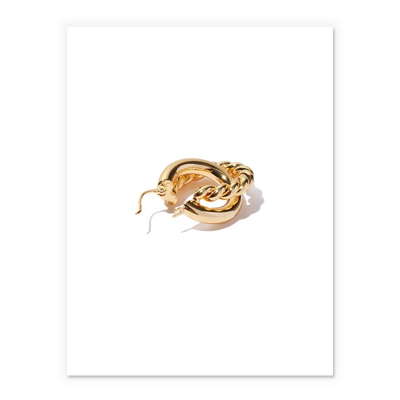Double Hoop Earrings In Gold