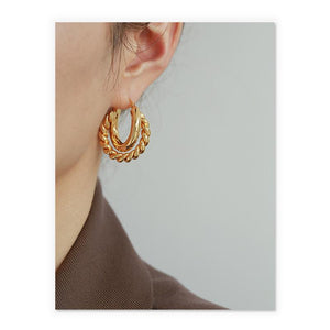 Double Hoop Earrings In Gold