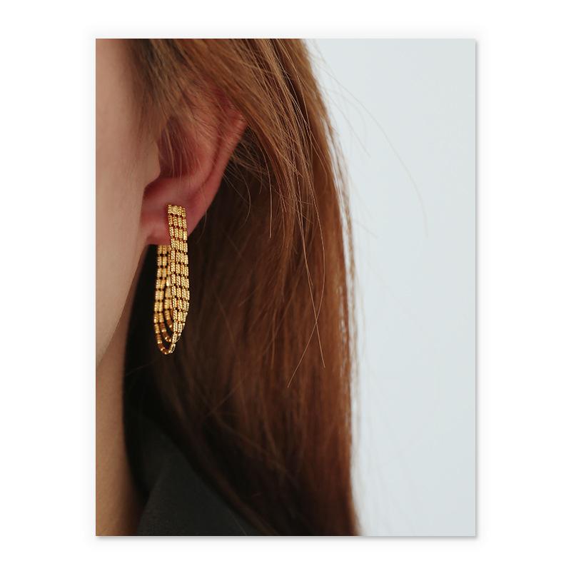 Tassel Drop Earrings In Gold