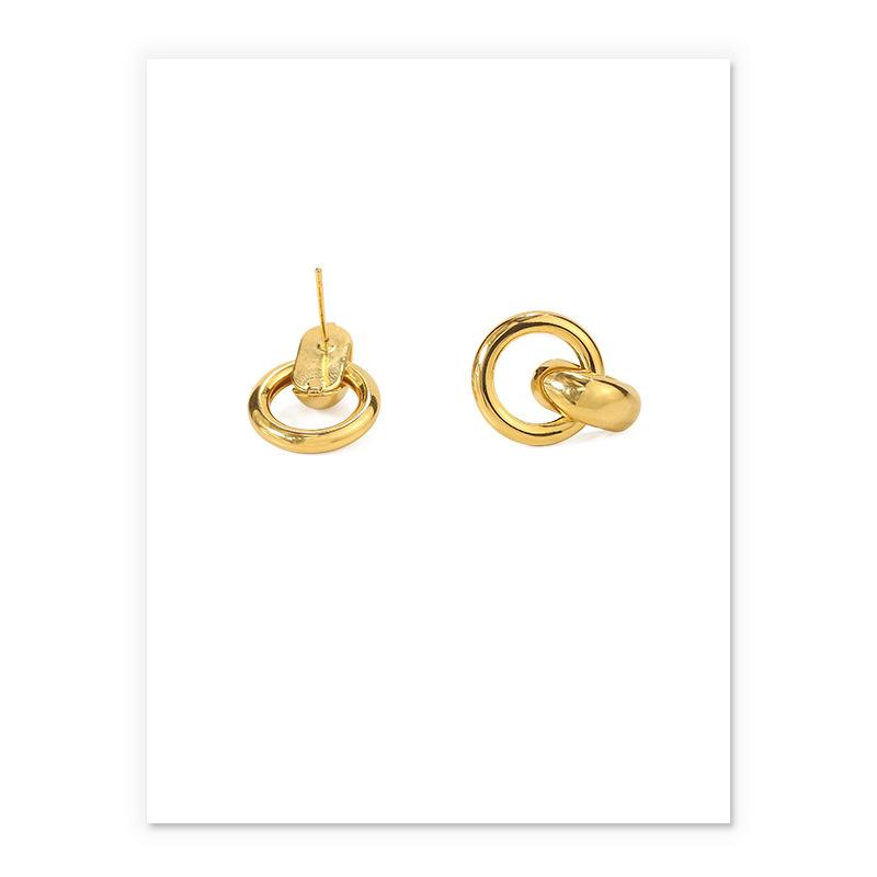 Bold Link Hoop Earrings In Gold