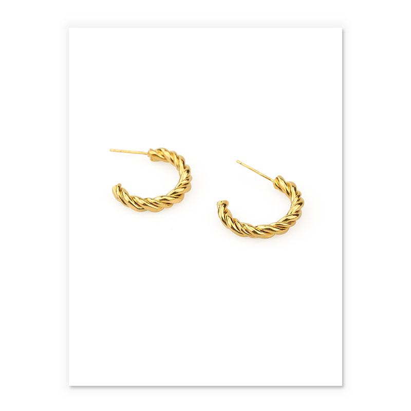 Twisted Hoops In Gold
