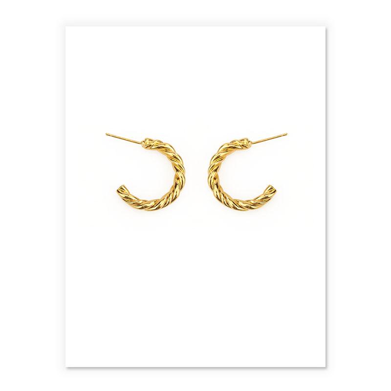 Twisted Hoops In Gold