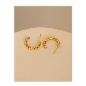 Twisted Hoops In Gold