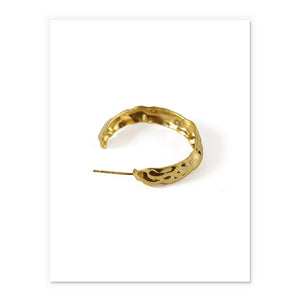 Textured Hoops In Gold