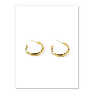 Textured Hoops In Gold