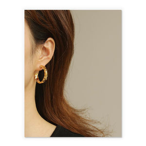 Textured Hoops In Gold