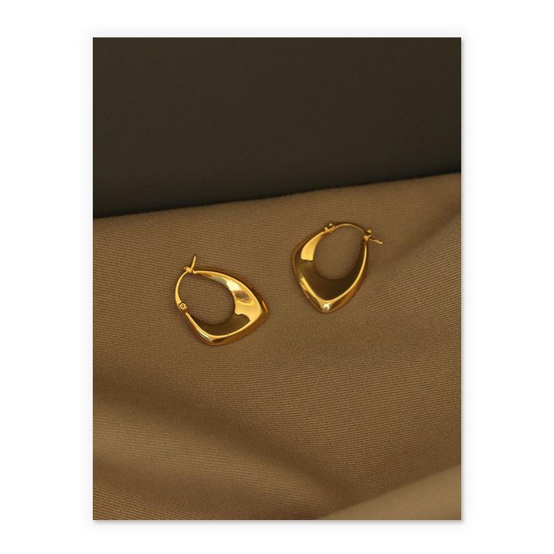 Thin Dripping Hoop Earrings In Gold