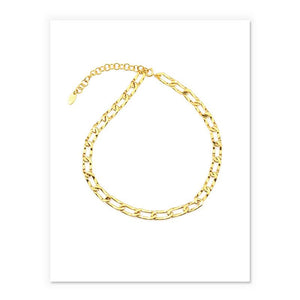 Flat Curb Chain Necklace In Gold