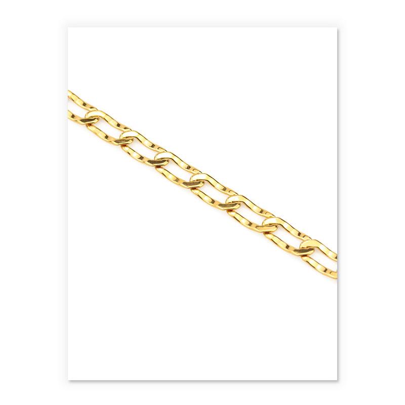 Flat Curb Chain Necklace In Gold