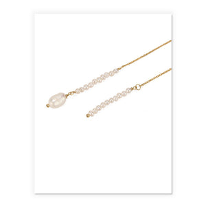Dainty Pearl Drop Earrings In Gold