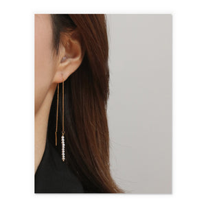Dainty Pearl Drop Earrings In Gold