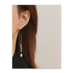 Dainty Pearl Drop Earrings In Gold