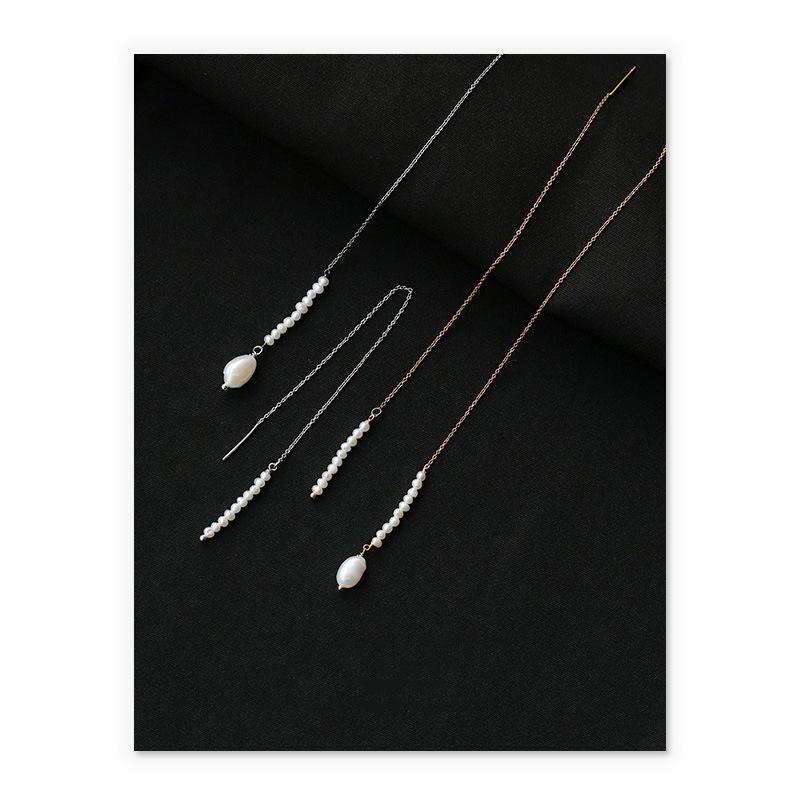 Dainty Pearl Drop Earrings In Gold