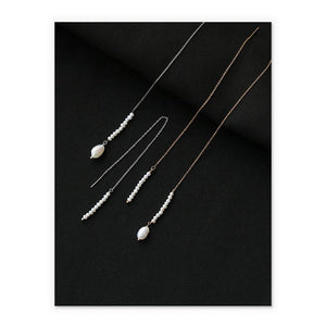 Dainty Pearl Drop Earrings In Gold