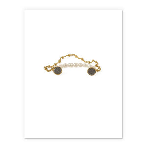 Dainty Pearl Ear Cuff in Gold
