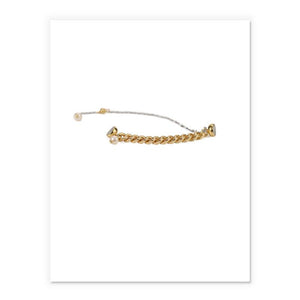Dainty Pearl Drop Ear Cuff in Gold