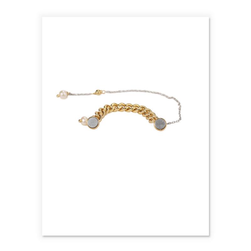 Dainty Pearl Drop Ear Cuff in Gold