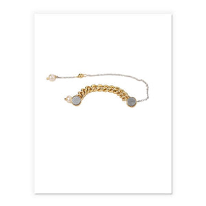 Dainty Pearl Drop Ear Cuff in Gold