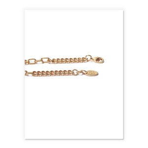 Bold And Thin Chain Necklace with Pearl In Gold