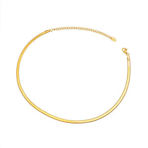 Herringbone Chain Necklace In Gold