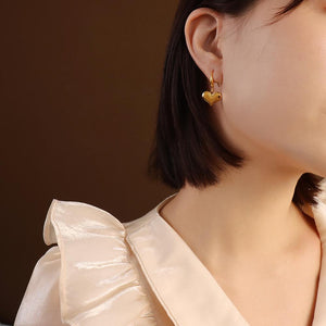 Mon Amour Heart Earrings In Gold