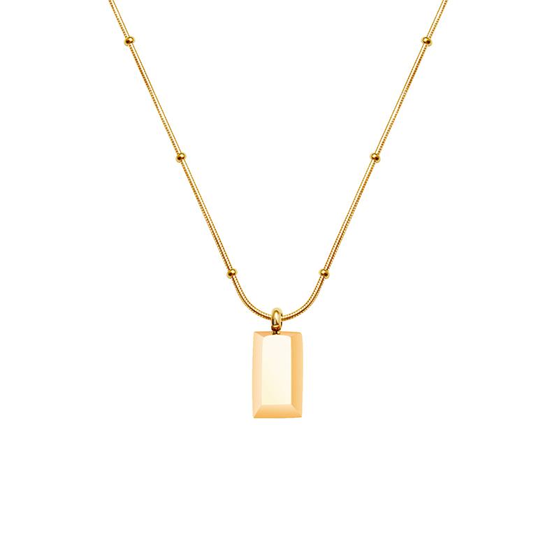 Dainty Gold Brick Necklace