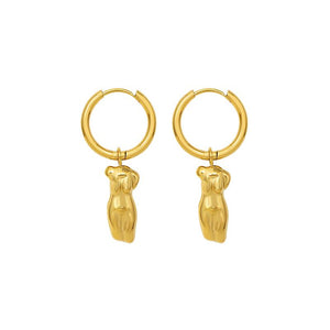 Lady Figure Drop Huggies In Gold