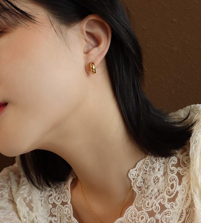 Mini Bold Hoops In Gold