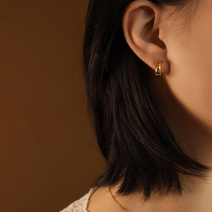 Mini Bold Hoops In Gold