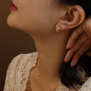 Mini Bold Hoops In Gold