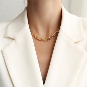 Rope Chain Necklace In Gold