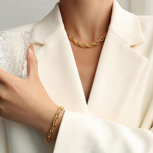 Rope Chain Necklace In Gold