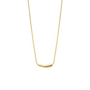 Chubby Curved Bar Necklace In Gold