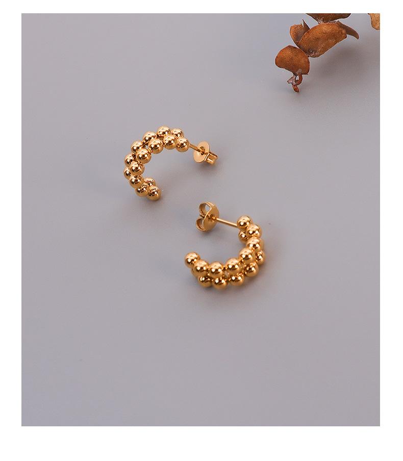 Dainty Beaded Hoops In Gold