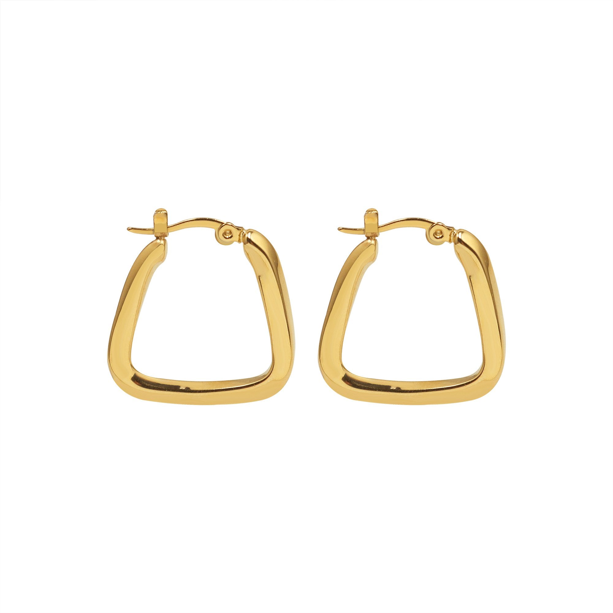 Rectangle Hoop Earrings In Gold