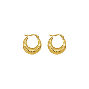 Croissant Hoop Earrings In Gold