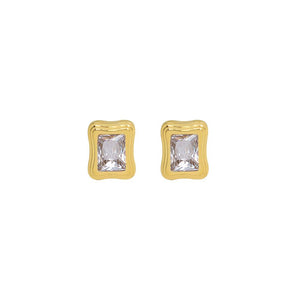 Gemstone Stud Earrings In Gold